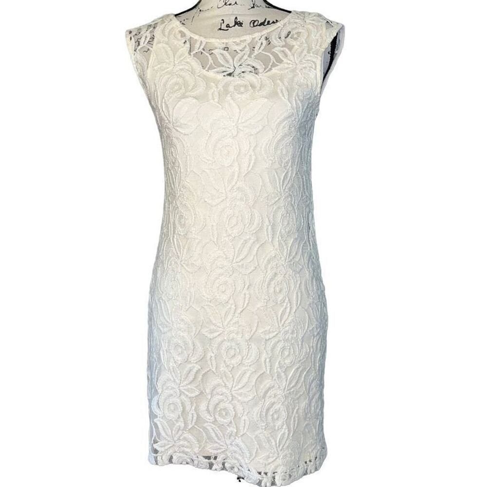 Daisy Fuentes Ivory Lace Midi Dress